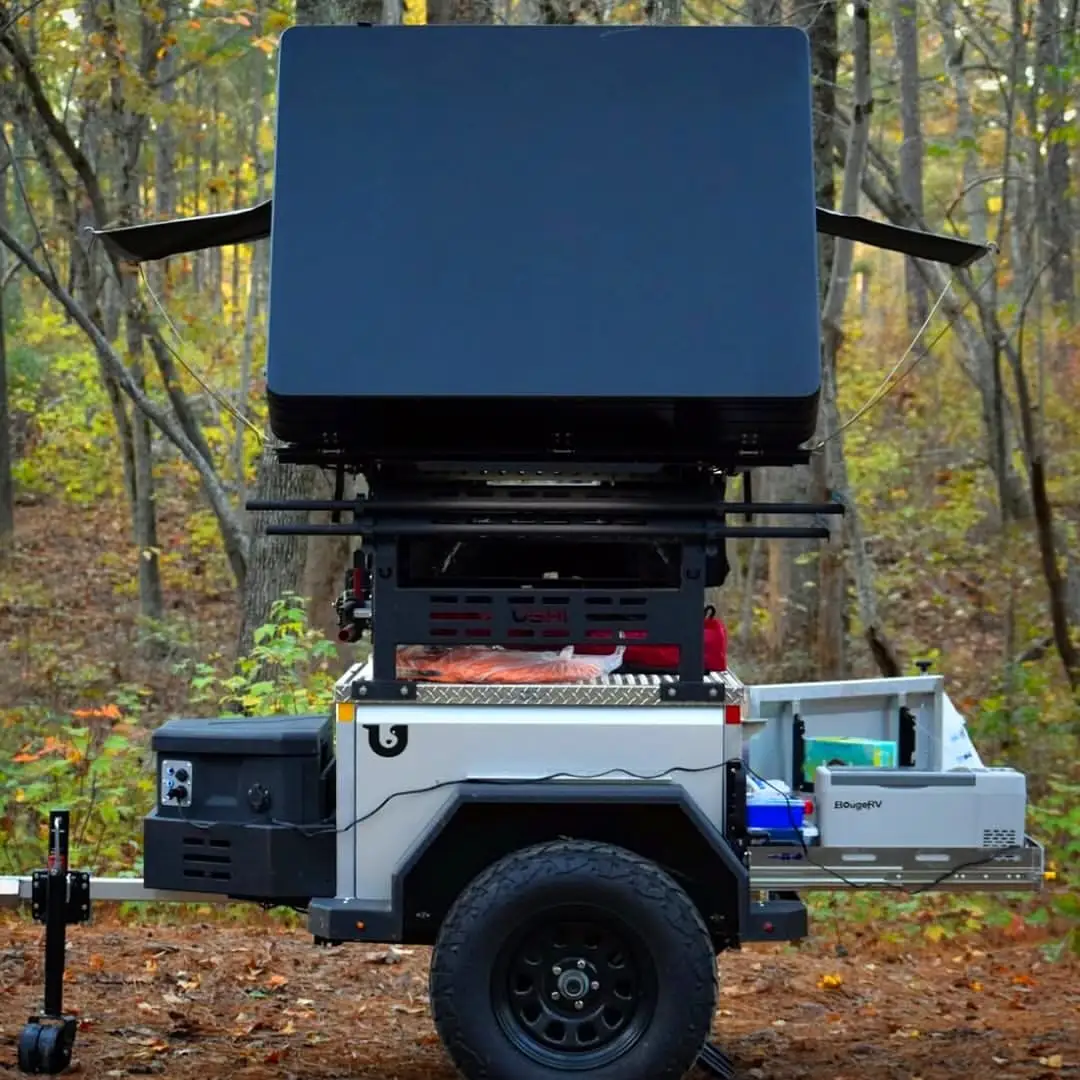 USHI trailer with rooftop tent stowed